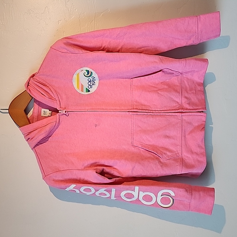 Girls GAP zip up hoodie sweatshirt size XL 12 pink